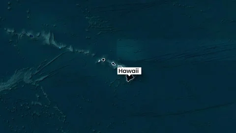 Map revealing Hawaii's location within the expansive Pacific Ocean Stock-Footage 334702201