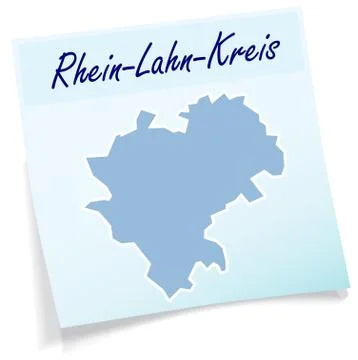 Map of rhein-lahn as sticky note Stock Illustration