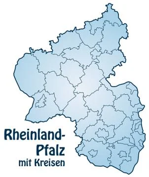 Map of rhineland-palatinate Stock Illustration