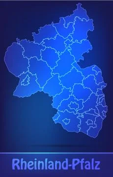 Map of rhineland-palatinate Stock Illustration