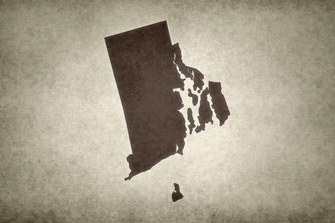 Map of Rhode Island printed on a paper Stock Illustration