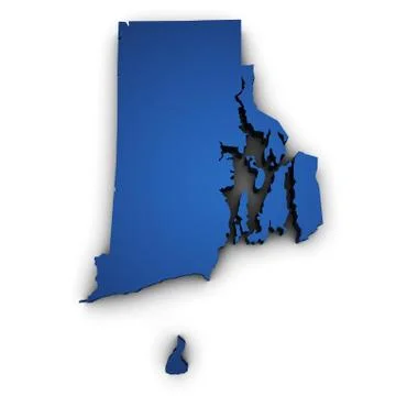 Map of rhode island state 3d shape Stock Illustration