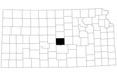 Map of rice County in Kansas state on white background. single County map h.. Stock Illustration