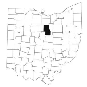 Map of Richland County in Ohio state on white background. single County map.. Stock Illustration