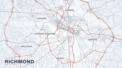 Map of Richmond 스톡 동영상 340891508
