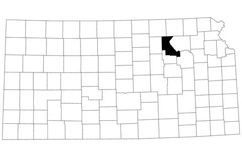Map of Riley County in Kansas state on white background. single County map .. Stock Illustration