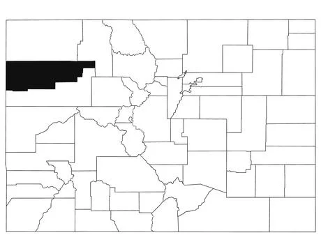 Map of Rio blanco County in Colorado state on white background. single Coun.. Stock Illustration
