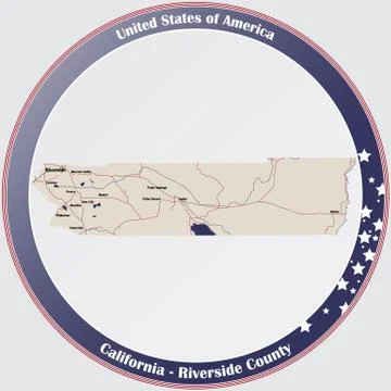 Map of Riverside County in California Illustrazione stock