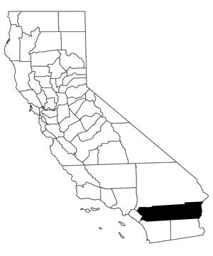 Map of riverside County in California state on white background. single Cou.. Illustrazione stock