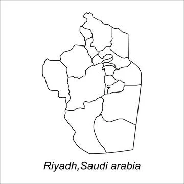 Map of Riyadh saudi arabia Stock Illustration