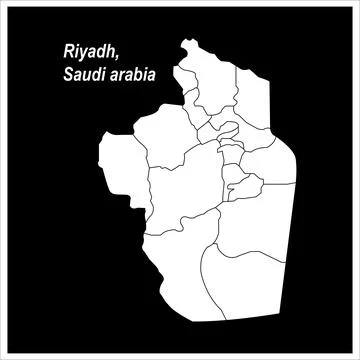 Map of Riyadh saudi arabia Stock Illustration