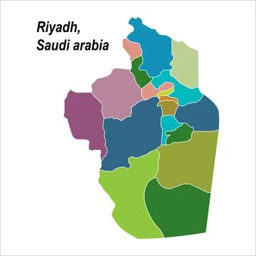 Map of Riyadh saudi arabia Stock Illustration