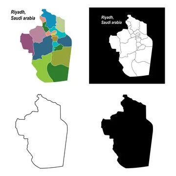 Map of Riyadh saudi arabia Stock Illustration