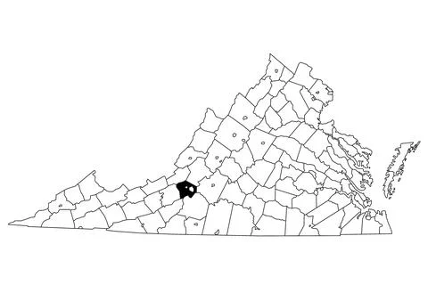 Map of Roanoke County in Virginia state on white background. single County .. Stock Illustration
