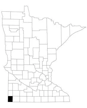 Map of Rock County in Minnesota state on white background. single County ma.. Stock Illustration