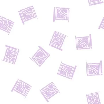 Map roll glyph seamless pattern Illustrazione stock