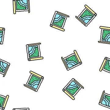 Map roll vector seamless pattern Stock Illustration