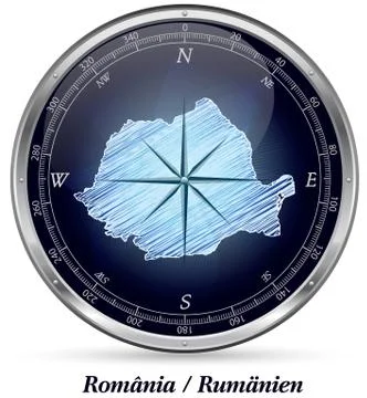 Map of romania with borders Stock Illustration