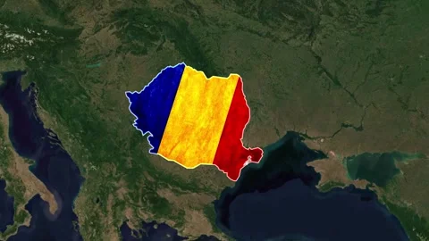 Map Of Romania Stock Footage 294082548