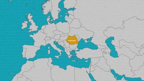 Map of Romania Stock Footage 295283559