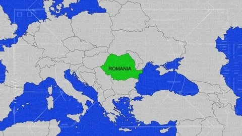 Map Of Romania Stock Footage 318660877