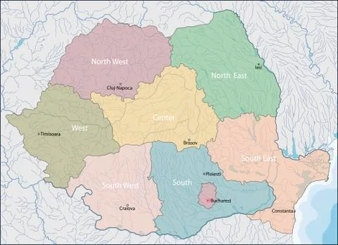 Map of Romania Stock Illustration