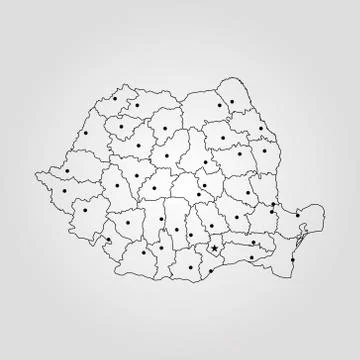 Map of Romania Illustrazione stock