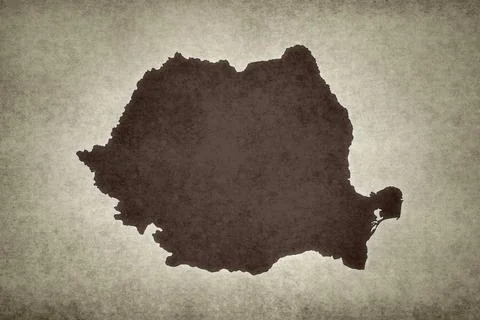 Map of Romania on a paper Stock Illustration