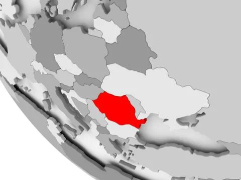 Map of Romania in red Stock-Illustration