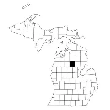 Map of Roscommon County in Michigan state on white background. single Count.. Stock Illustration