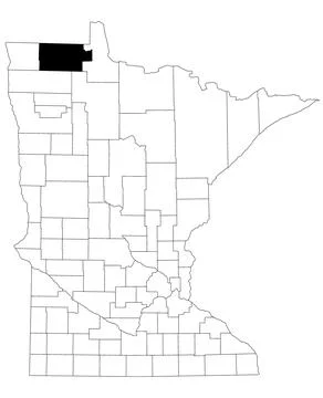 Map of roseau County in Minnesota state on white background. single County .. Stock Illustration