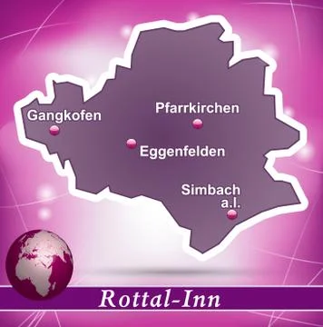 Map of rottal inn with abstract background in violet Stock Illustration