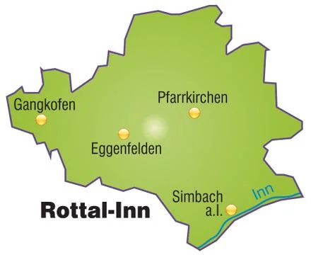 Map of rottal inn as an overview map in green Illustrazione stock