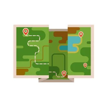 The map with the route Stock Illustration