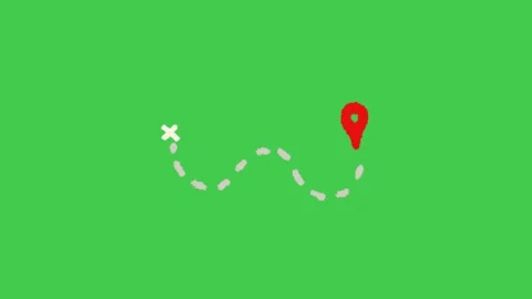 Map Route Location Pin Green Screen Motion Видео 344764851