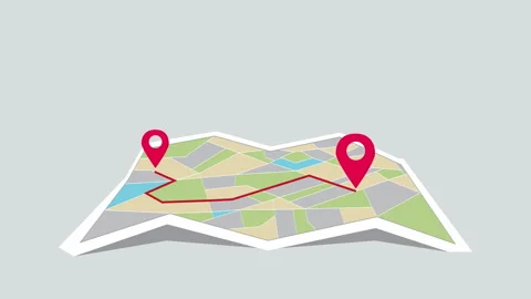 Map Route from Start to Destination Animation Vidéo 333929930