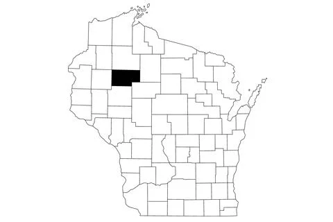 Map of rusk County in Wisconsin state on white background. single County ma.. Stock Illustration