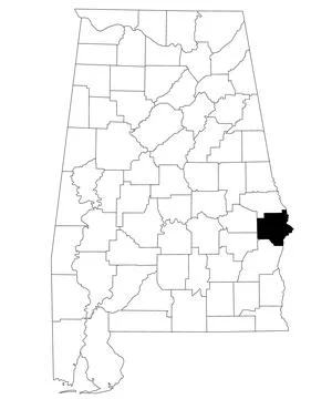 Map of Russell County in Alabama state on white backround. single County ma.. Stock Illustration