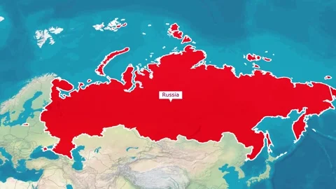 Map Of Russia Stock Footage 294082752