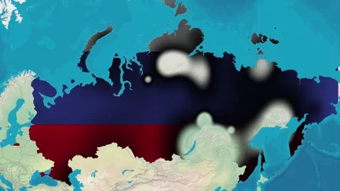 Map of Russia Stock Footage 296475100