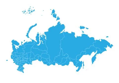 Map of russia. High detailed vector map - russia. Stock Illustration