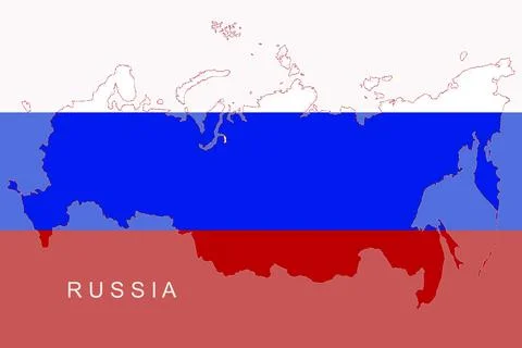 Map of Russia isolated on white Stock Illustration
