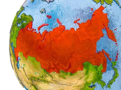 Map of Russia on model of globe イラスト素材