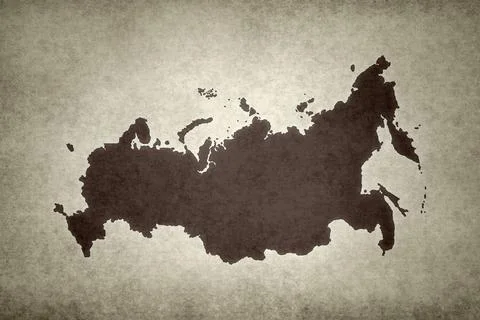 Map of Russia on an old paper Stock Illustration
