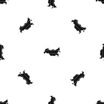 Map of Russia pattern seamless black Stockillustratie