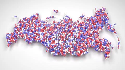 Map of Russian Federation - Eurasia - Stock Illustration