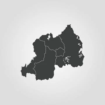 Map of Rwanda Illustrazione stock