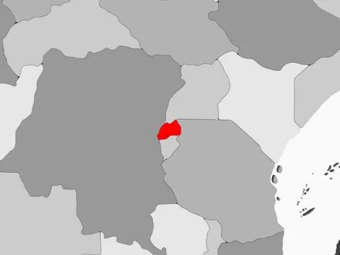Map of Rwanda Stock Illustration