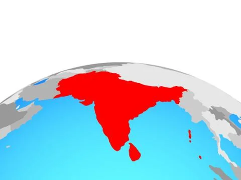 Map of SAARC memeber states on globe Illustrazione stock