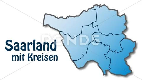 Map of saarland Stock Illustration
